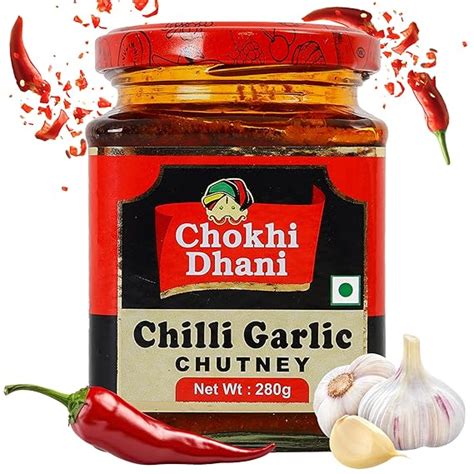 Chokhi Dhani Chilli Garlic Chutney 280g | Lal Mirch & Lahsun Chutney ...