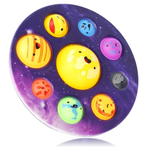 Buy ALIMARO Solar System Popper Fidget Toy Planet Push Bubble Toy ...