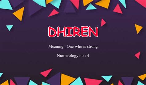 Dhiren Name Meaning