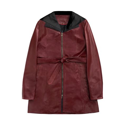 Women's Maroon Leather Jacket | Fantini Pelletteria