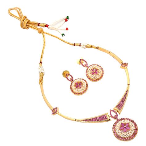 Jewar Mandi Necklace Pearl Emerald Ruby Original Puwai Handmade Real ...