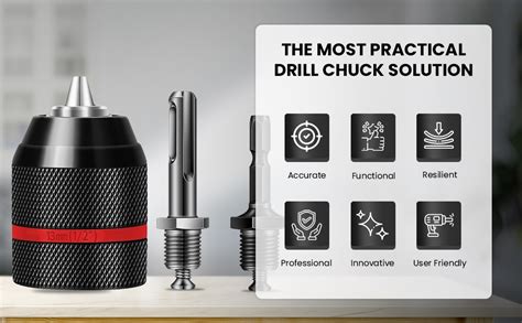 Serplex® 1-13mm Keyless Drill Chuck Adapter Kit 1/2"-20UNF with SDS ...