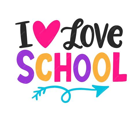 Premium Vector | I love School Vector hand lettering banner template ...
