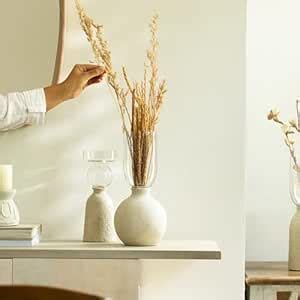 Buy Ellementry Kifa Ecomix Vase (Round) | White Flower Vase | Glass ...