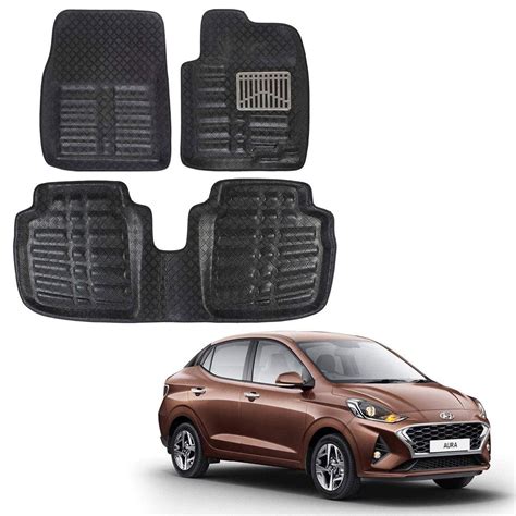 Oshotto 4D Artificial Leather Car Floor Mats Compatible with Hyundai ...