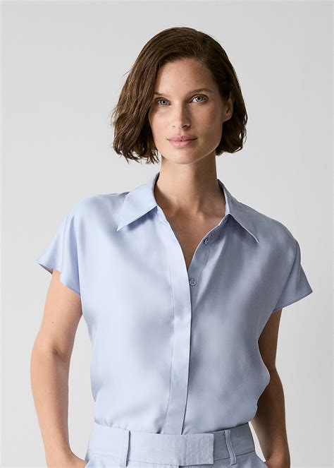 Silk Twill Cap Sleeve Shirt | Woolworths.co.za