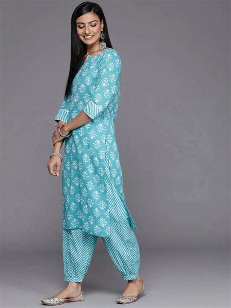 Buy Blue Printed Cotton Straight Kurta Online at Rs.597 | Libas