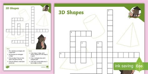 3D Shape Crossword