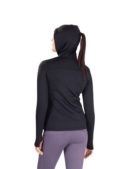 WOMEN’S SOLID BLACK JACKET WITH ZIPPER & POCKETS – Laasa Sports