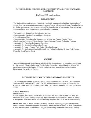 Fillable Online NATIONAL PORK CARCASS & MEAT QUALITY EVALUATION ... Fax ...