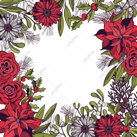 Hand Drawn Christmas Plants And Flowers PNG, Vector, PSD, and Clipart ...