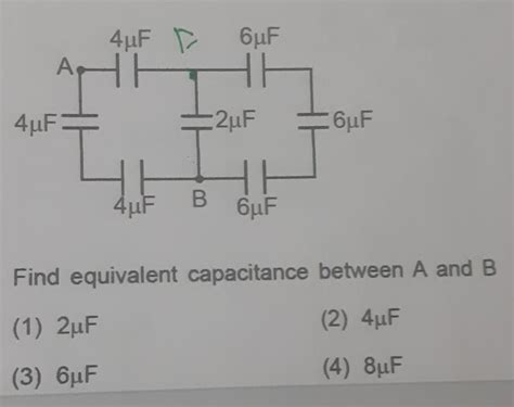Find equivalent capacitance between A and B - Brainly.in
