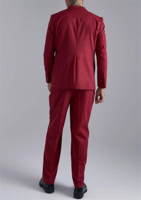 Burgundy Single Breasted Suit Jacket – Tumuh