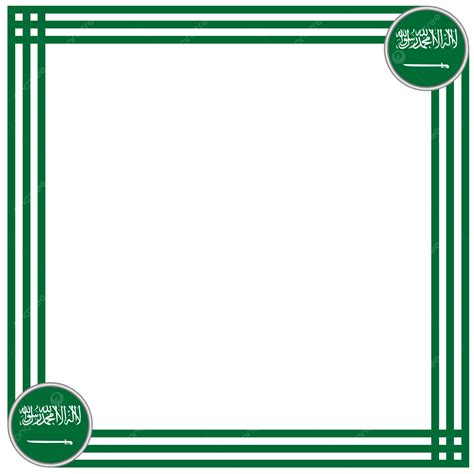 Saudi Arabia Square Frame Border Stripes Vector Transparent, Saudi Arabia, Saudi Arabia Border ...