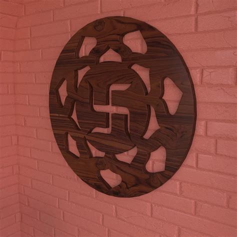Spiritual Swastik Round Wooden Wall Decor Yantra – Mandir Bazaar