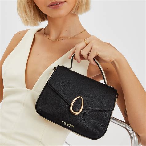Black Top Handle Sling Bag - Accessorize India