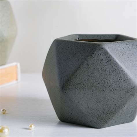 Grey Abstract Plant Pot