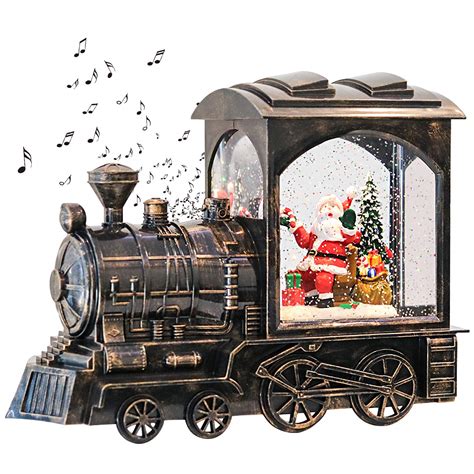 Buy GenSwin Music Lighted Train Snow Globe Lantern Water Snowing ...