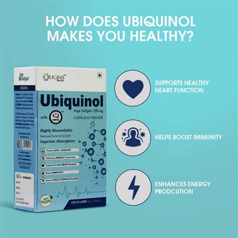 Buy ORIGINS NUTRA UBIQUINOL (100 MG) REDUCED COQ10 (30 SOFTGELS) Online ...