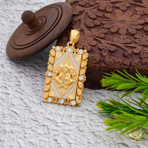 Lord Ganesha with Rhodium Gold Plated Pendant for Men - FMGP119 – Freemen®