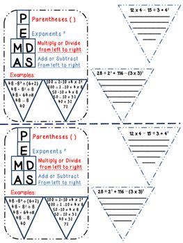 Image result for Order of Operations Notes. Printable