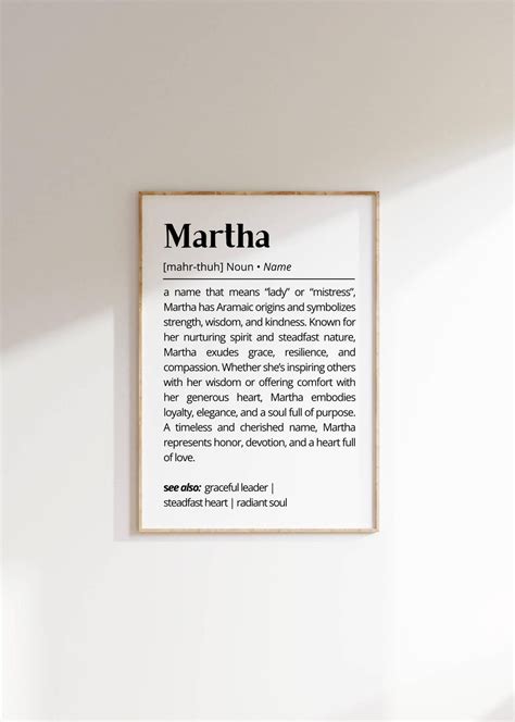 Martha Name Meaning Print | Personalized Gift | Nursery Wall Art ...