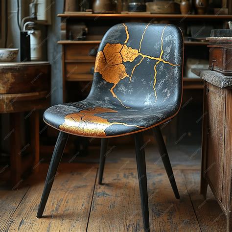 Imagine um projeto de móveis simples móveis de madeira estilo kintsugi retro allure encanto ...