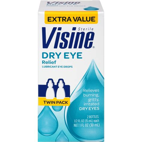 Visine Tears Dry Eye Relief Lubricant Eye Drops, .5 Fl. Oz (Pack Of 2 ...