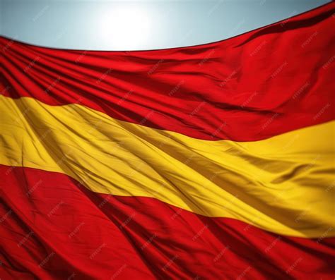 Premium Photo | A red and yellow flag with a yellow stripe that says a ...