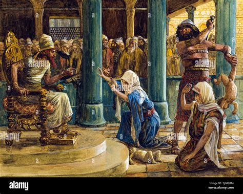 The Wisdom of Solomon, painting in gouache by James Tissot, 1896-1902 ...