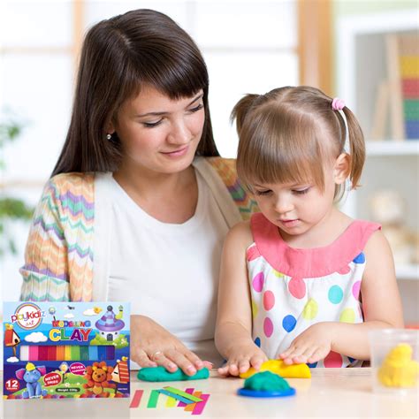 Buy Playkidiz Art Modeling Clay 12 Colors, Beginners Pack 220 Grams ...