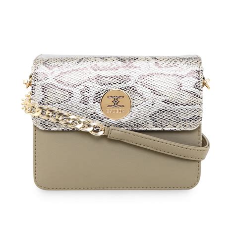 Buy ESBEDA Khaki Color Snake Art Box Sling Bag For Women at Amazon.in