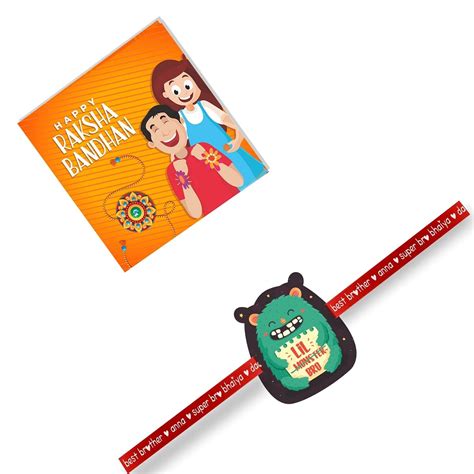 YaYa cafe Kids Rakhi for Brother Boy Baby Printed Rakhi Lil Monster Bro ...