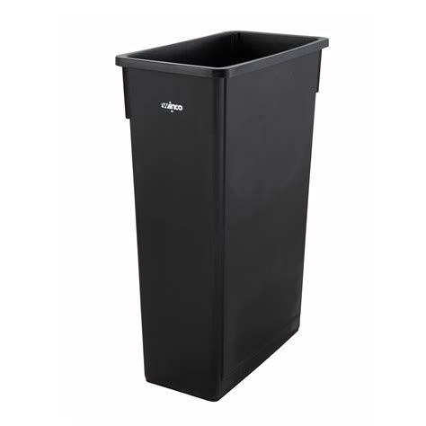 Winco 23-Gallon Large Kitchen Trash Can, Slender Garbage Bin, Black ...