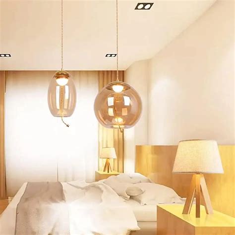 HDC Led Glass Cognac Gold Pendant Lamp Ceiling Light - Warm White