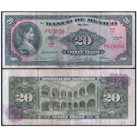 MEXICO 20 PESOS 1961 P-54 USED GRADE – Stampboxx