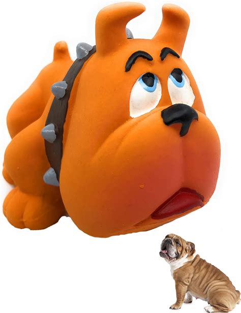 Buy Bulldog - Squeaky Dog Toy - Soft, Natural Rubber Latex - for ...