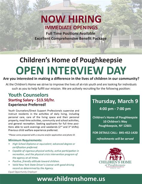 Open Interview Day | Children's Home of Poughkeepsie
