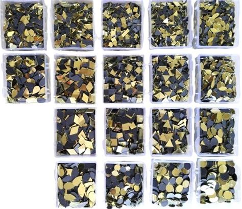 Buy Teraiya's 18 Shape Golden Mirrors Kit for Lippan Art Work and Art ...