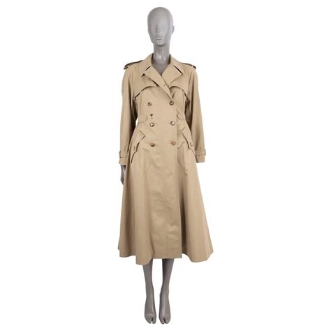 CHRISTIAN DIOR beige cotton 30 MONTAIGNE GABERDINE TRENCH Coat Jacket ...