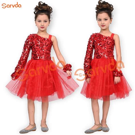 Red One Side Off-Shoulder Frock with one band – Sarvda