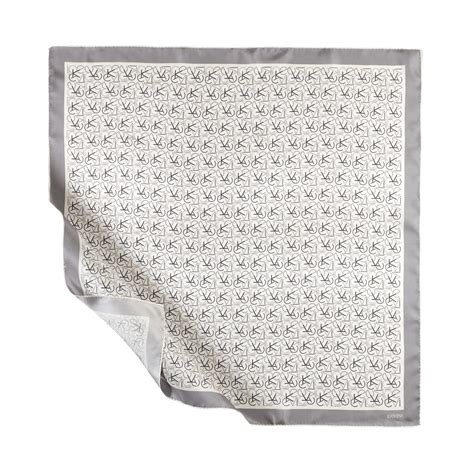 Charcoal Typo Monogram Silk Twill Scarf | Ipekevi