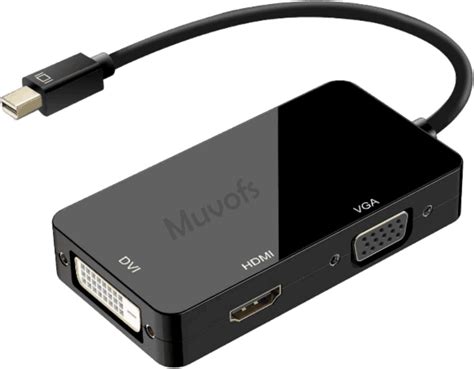 Muvofs Mini Display Port DP Male to HDMI/DVI/VGA Female 4k Adapter, Any ...