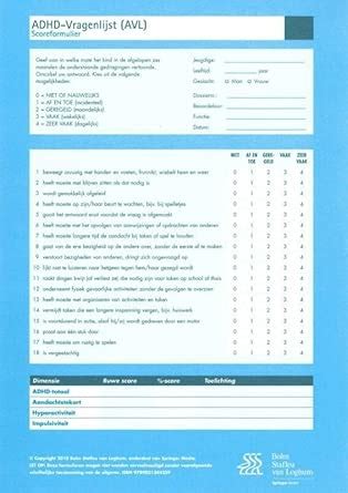 Buy Adhd-vragenlijsten Avl: Formulieren - Set Van 50 Stuks Book Online ...