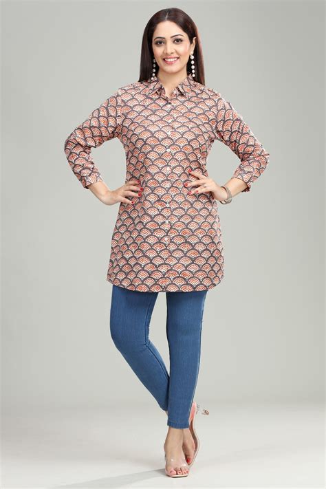 Maroon Handloom Cotton Straight Printed Short kurta – Cotton Culture