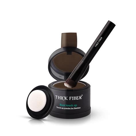 THICK FIBER Root Touch Up & Hairline Powder with Precise Brush for Grey ...