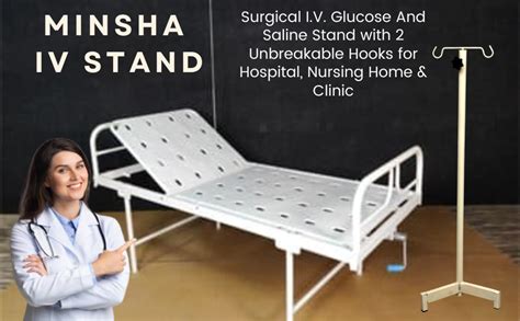 MINSALES iv stand saline Surgical I.V. Glucose And Saline Stand with 2 ...