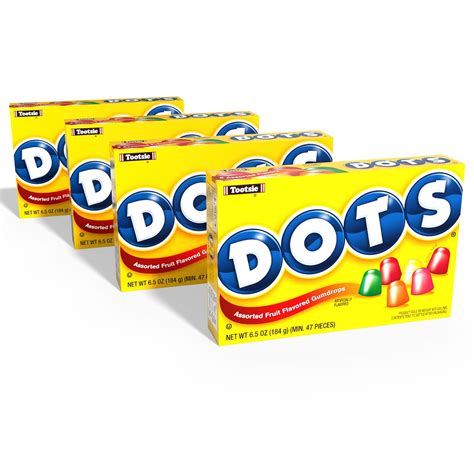 Tootsie Roll DOTS Assorted Fruit Flavored Gumdrops Candy, 6.5oz India ...