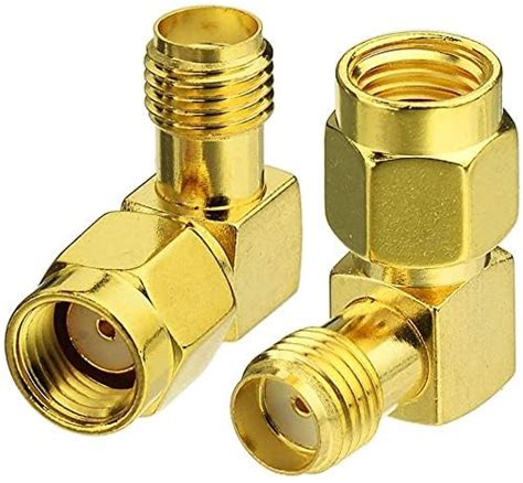 NBR RP-SMA Male to SMA Female Right Angle Adapter RF Coax Antenna ...