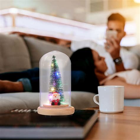 Buy VOSAREA Snow Globe Glitterdome Christmas Tree Glowing Snow Globe ...